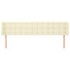 vidaXL Cabeceira de cama c/ abas couro artificial 163x16x78/88cm creme