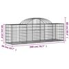 vidaXL Cestos gabião arqueados 5 pcs 200x50x60/80 cm ferro galvanizado
