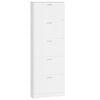 vidaXL Sapateira 59x17x169 cm derivados de madeira branco brilhante