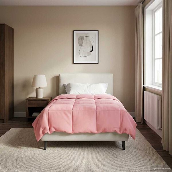 vidaXL Edredom de Inverno Colchonete Rosa 135 x 200 cm Microfibra