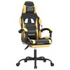 vidaXL Cadeira gaming c/ apoio p&eacute;s couro artificial preto e dourado