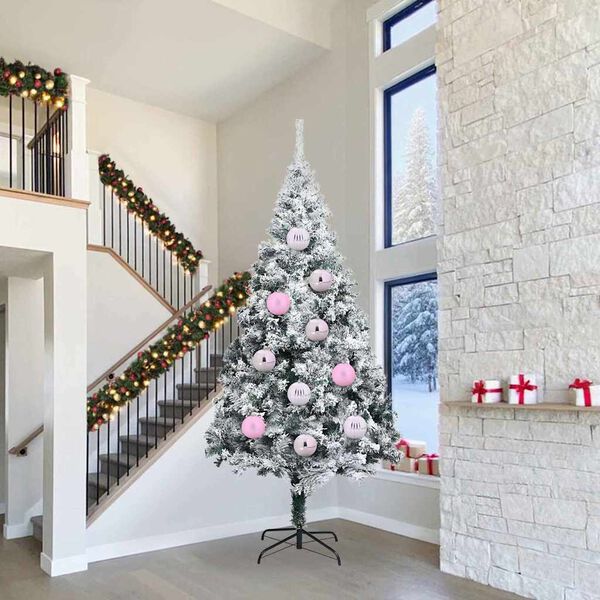 vidaXL Conjunto de Bolas de Natal XXL 4 pcs Rosa Pl&aacute;stico