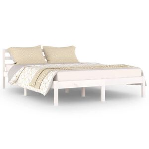vidaXL Estrutura de cama 140x200 cm pinho maci&ccedil;o branco