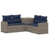 vidaXL Conjunto de Sof&aacute;s 5 unid. Cinza e Azul Marinho