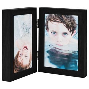 vidaXL Moldura com duas dobras 2x(13x18 cm) preto