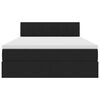 vidaXL Cama com Armazenamento com colch&atilde;o Preto 140 x 190 cm Veludo