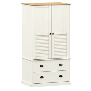 vidaXL Roupeiro VIGO 90x55x170 cm madeira de pinho maci&ccedil;a branco