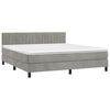 vidaXL Cama box spring c/ colch&atilde;o/LED 180x200 cm veludo cinzento-claro