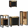 vidaXL Conjunto de M&oacute;veis para Banheiro 4 pcs Madeira de manga maci&ccedil;a