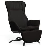 vidaXL Cadeira de descanso com apoio couro artificial preto brilhante