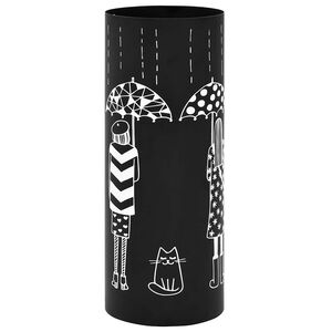 vidaXL Suporte para guarda-chuvas c/ mulheres a&ccedil;o preto