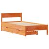 vidaXL Cama sem colch&atilde;o 90x190 cm madeira de pinho maci&ccedil;a castanho-mel