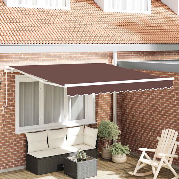 vidaXL Toldo retr&aacute;til manual 300x250 cm castanho