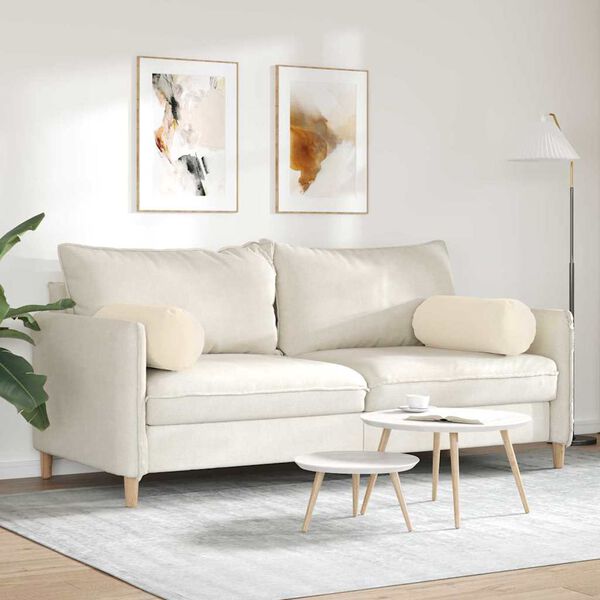 vidaXL Almofadas de Apoio 2 pcs Bege &Oslash; 25 x 70 cm Tecido de Microfibra