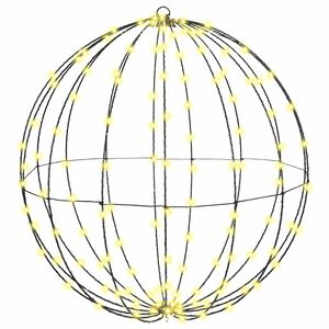 vidaXL Bola com 192 LEDs Branco quente 59,5 x 59,5 x 63 cm Metal