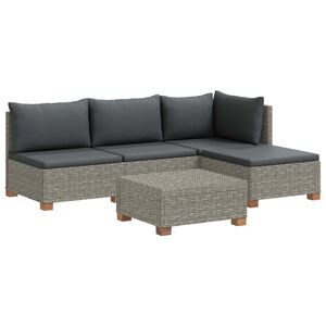 vidaXL 5 unid. Conjunto de Lounge em Rattan com Almofadas GENDT