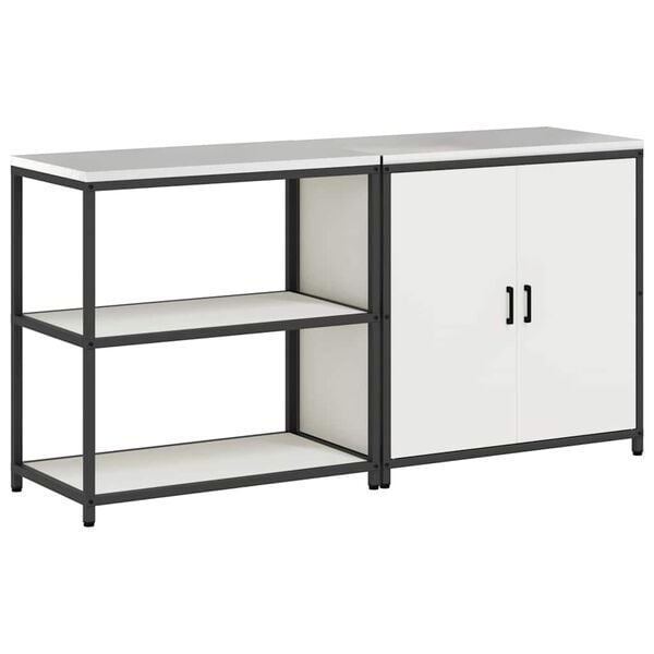 vidaXL Conjunto de Armazenamento de Cozinha com porta 2 pcs Branco