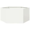 vidaXL Vaso/floreira de jardim hexagonal 104x90x45 cm a&ccedil;o branco