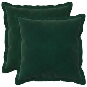 vidaXL Capa almofada 2 pcs HOUTEN Verde-Escuro 30 x 30 cm Veludo