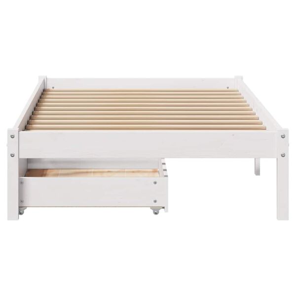 vidaXL Cama sem colchão 90x190 cm madeira de pinho maciça branco
