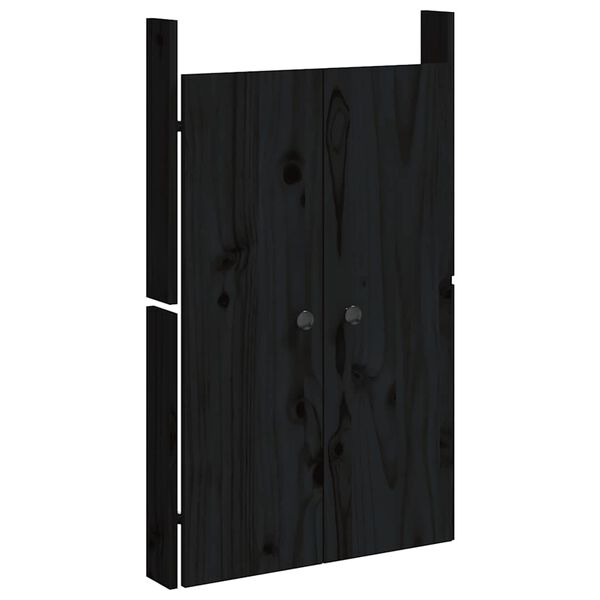 vidaXL Portas cozinha p/ exterior MEPPEL 2 pcs 50x9x82 cm pinho maci&ccedil;o preto