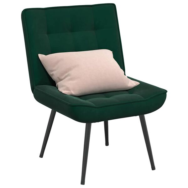 vidaXL Cadeira de relaxamento 64x74x84 cm veludo verde-escuro