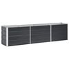 vidaXL Canteiro elevado jardim a&ccedil;o galvanizado 240x40x45 cm antracite
