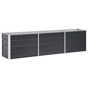 vidaXL Canteiro elevado jardim a&ccedil;o galvanizado 240x40x45 cm antracite
