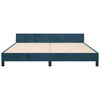 vidaXL Estrutura de cama c/ cabeceira 180x200 cm veludo azul-escuro
