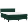 vidaXL Cama box spring com colch&atilde;o 160x210 cm veludo verde escuro
