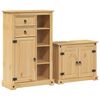 vidaXL 2 pcs conj. de m&oacute;veis p/ casa de banho Corona pinho maci&ccedil;o
