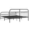 vidaXL Estrutura de cama com cabeceira e p&eacute;s 183x203 cm metal preto
