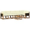 vidaXL Conjunto de Sof&aacute;s para Exterior 7 pcs Natural e Creme