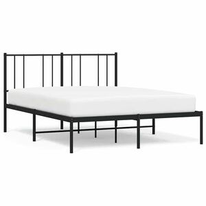 vidaXL Estrutura de cama em metal com cabeceira 150x200 cm preto