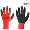vidaXL Luvas de Trabalho 24 pcs Vermelho e Preto 9 / l