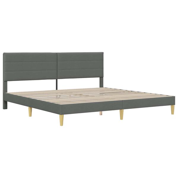 vidaXL Estrutura de cama com colch&atilde;o Cinza Escuro 180 x 200 cm tecido