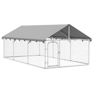 vidaXL Canil de exterior com telhado 400x200x150 cm