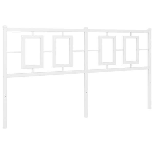 vidaXL Cabeceira de cama 150 cm metal branco