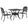 vidaXL Conjunto de Mesa de Jardim 3 pcs Preto Alum&iacute;nio Fundido