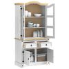 vidaXL Buffet Branco 100 x 48,5 x 179 cm Madeira de Pinheiro S&oacute;lida