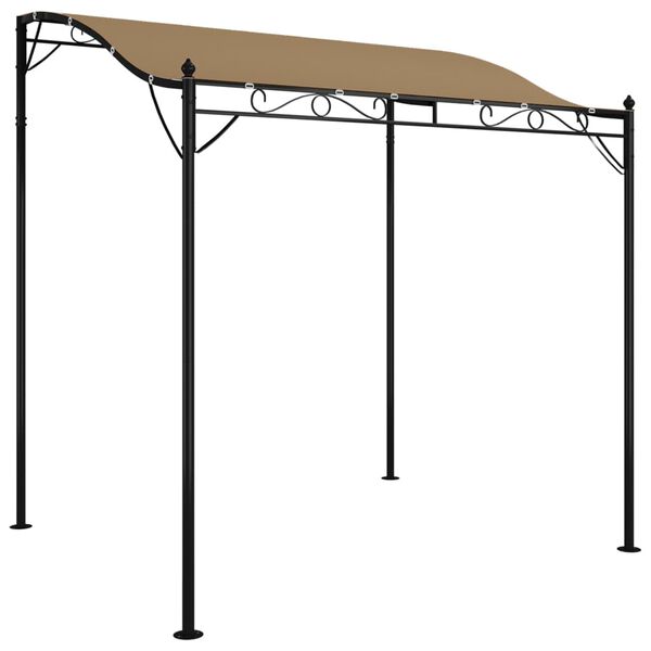 vidaXL Toldo 2x2,3 m 180 g/m&sup2; tecido e a&ccedil;o cinzento-acastanhado
