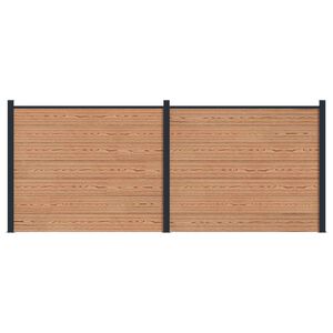 vidaXL Painel de Cerca 2 pcs WPC e Alum&iacute;nio Castanho