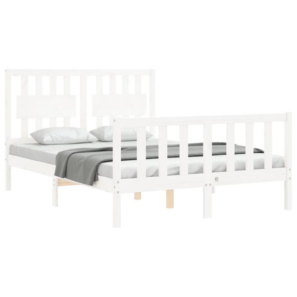vidaXL Cama sem colchão 120x200 cm madeira de pinho maciça branco