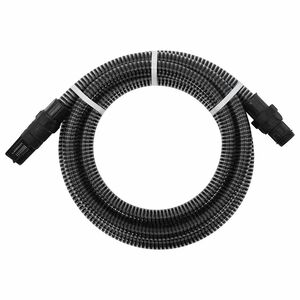vidaXL Mangueira de suc&ccedil;&atilde;o com conectores de PVC 1" 4 m PVC preto