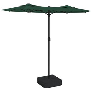 vidaXL Guarda-sol de jardim com cabe&ccedil;a dupla 316x145 cm verde