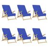 vidaXL Toalhas de praia 6 pcs 60x135 cm tecido 400 GSM azul royal