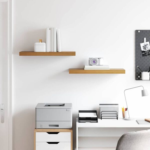 vidaXL Prateleira de Parede 2 pcs Castanho 50 x 23 x 4 cm