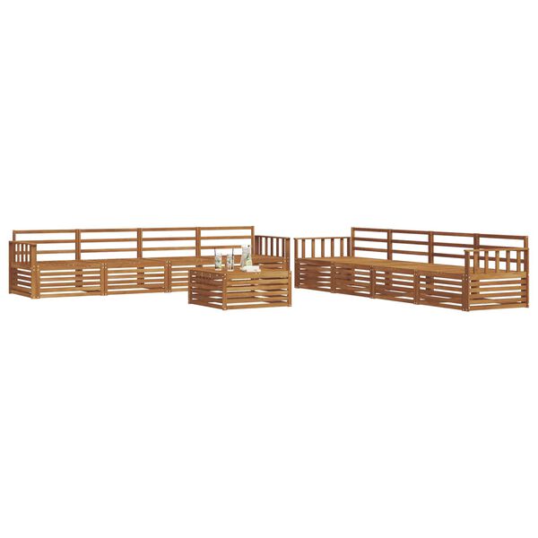 vidaXL Conjunto de Sof&aacute;s para Exterior 9 pcs Natural