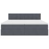 vidaXL Cama com luzes de tira LED Cinza Escuro 200 x 200 cm Veludo