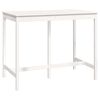 vidaXL Mesa de bar 140x80x110 cm madeira de pinho maci&ccedil;a branco